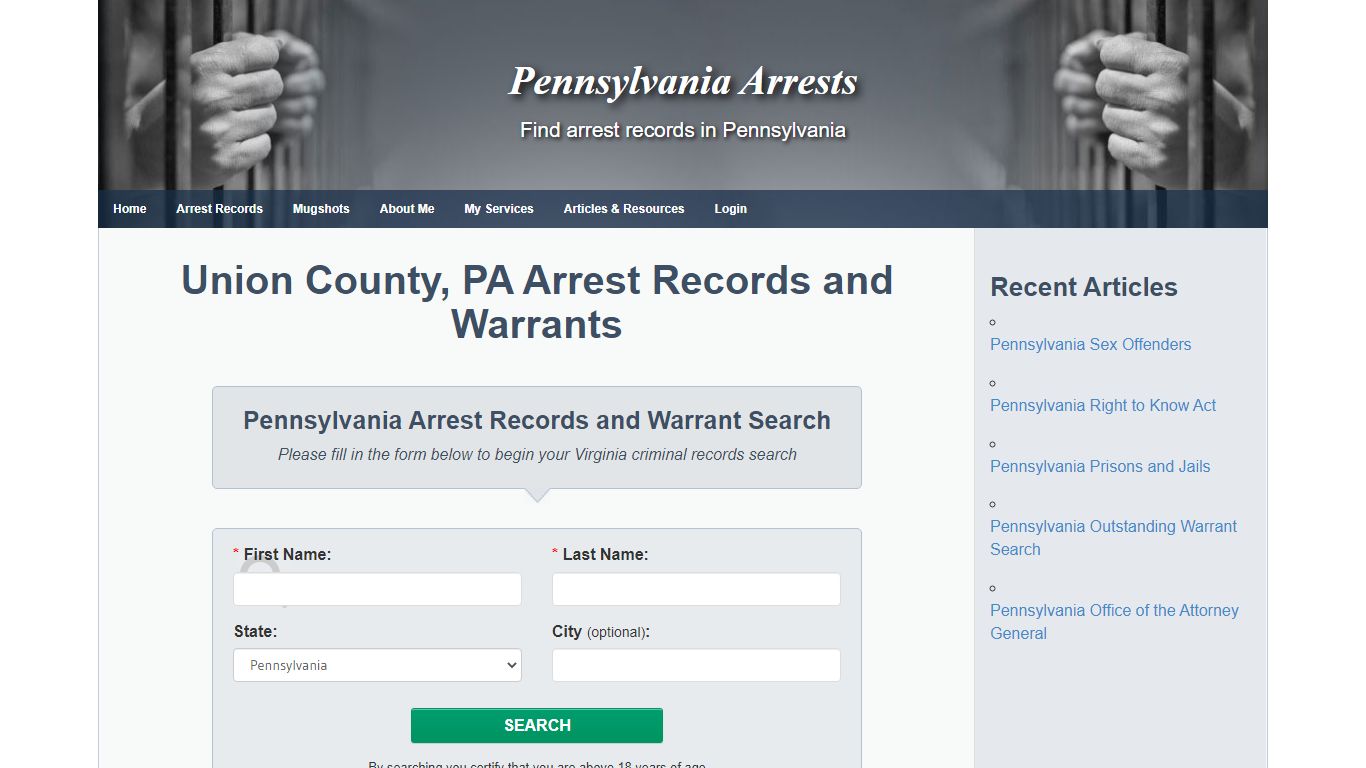 Union County, PA Arrest Records and Warrants - Pennsylvania Arrests