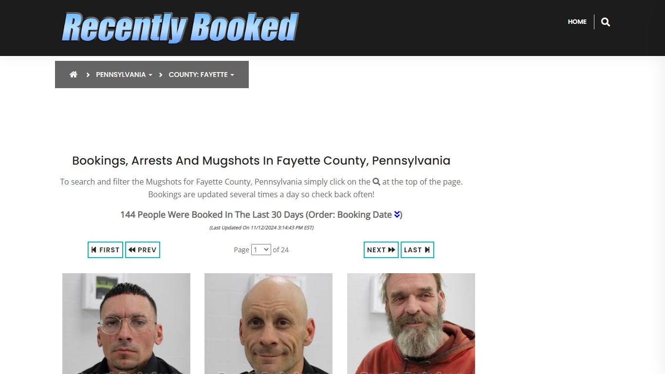 Bookings, Arrests and Mugshots in Fayette County, Pennsylvania